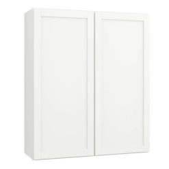 Hampton Bay Courtland Polar White Finish Laminate Shaker Stock Assembled Wall Kitchen Cabinet 36 in. x 42 in. x 12 in.